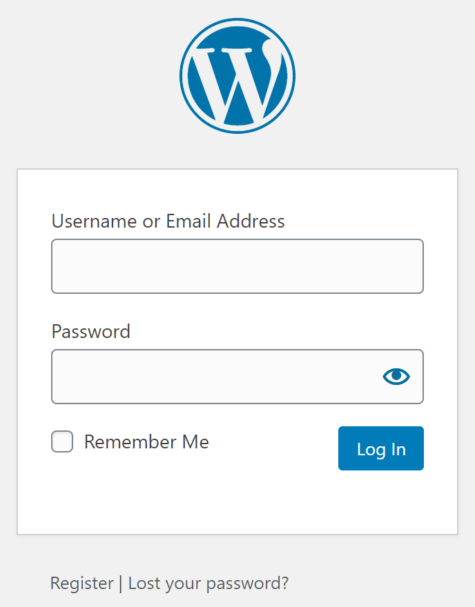 WordPress Login Screen